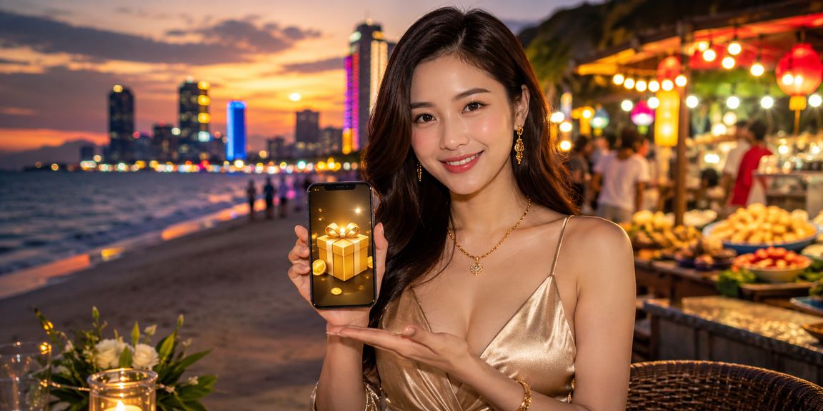 Khung cảnh phố đêm Đà Nẵng với ánh đèn và biển quảng cáo